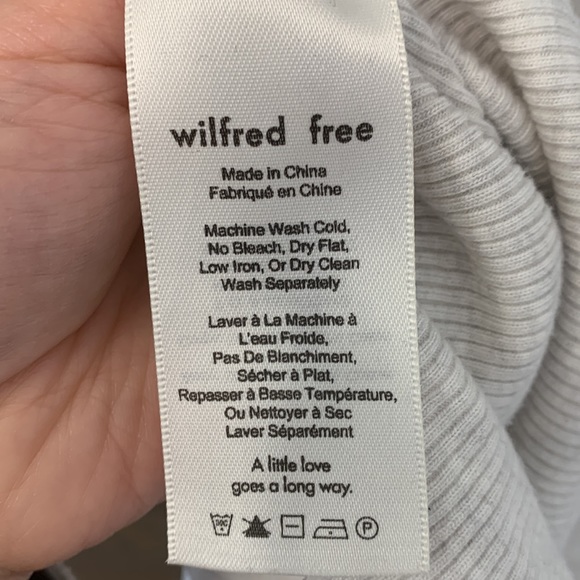 Aritzia Wilfred free white sculpt ribbed stretchy midi dress with grey speckles - Picture 4 of 6